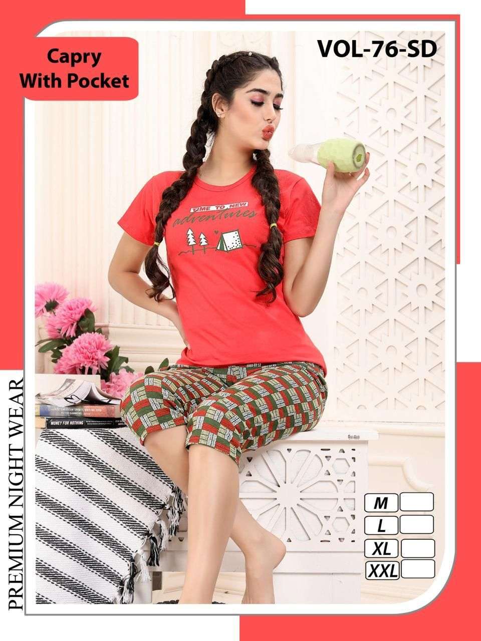 SUMMER SPECIAL CAPRI 76 BY ASLIWHOLESALE HOSIERY COTTON NIGHT DRESSES