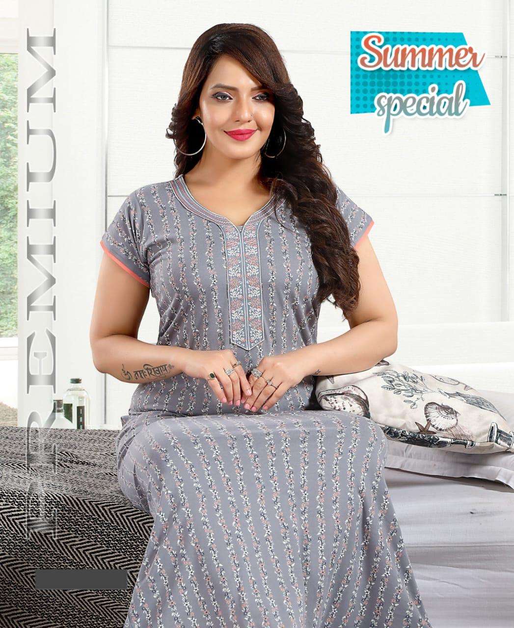 SUMMER SPECIAL PRAGYA BY ASLIWHOLESALE HOSIERY COTTON NIGHT DRESSES