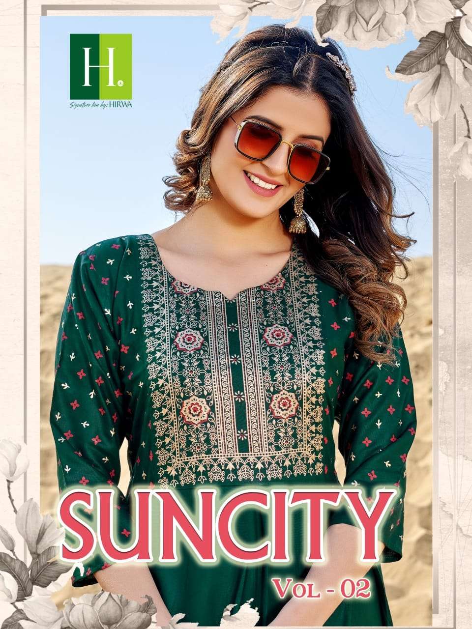 SUNCITY VOL-2 BY H DOT 1001 TO 1010 SERIES RAYON SLUB PRINT GOWNS