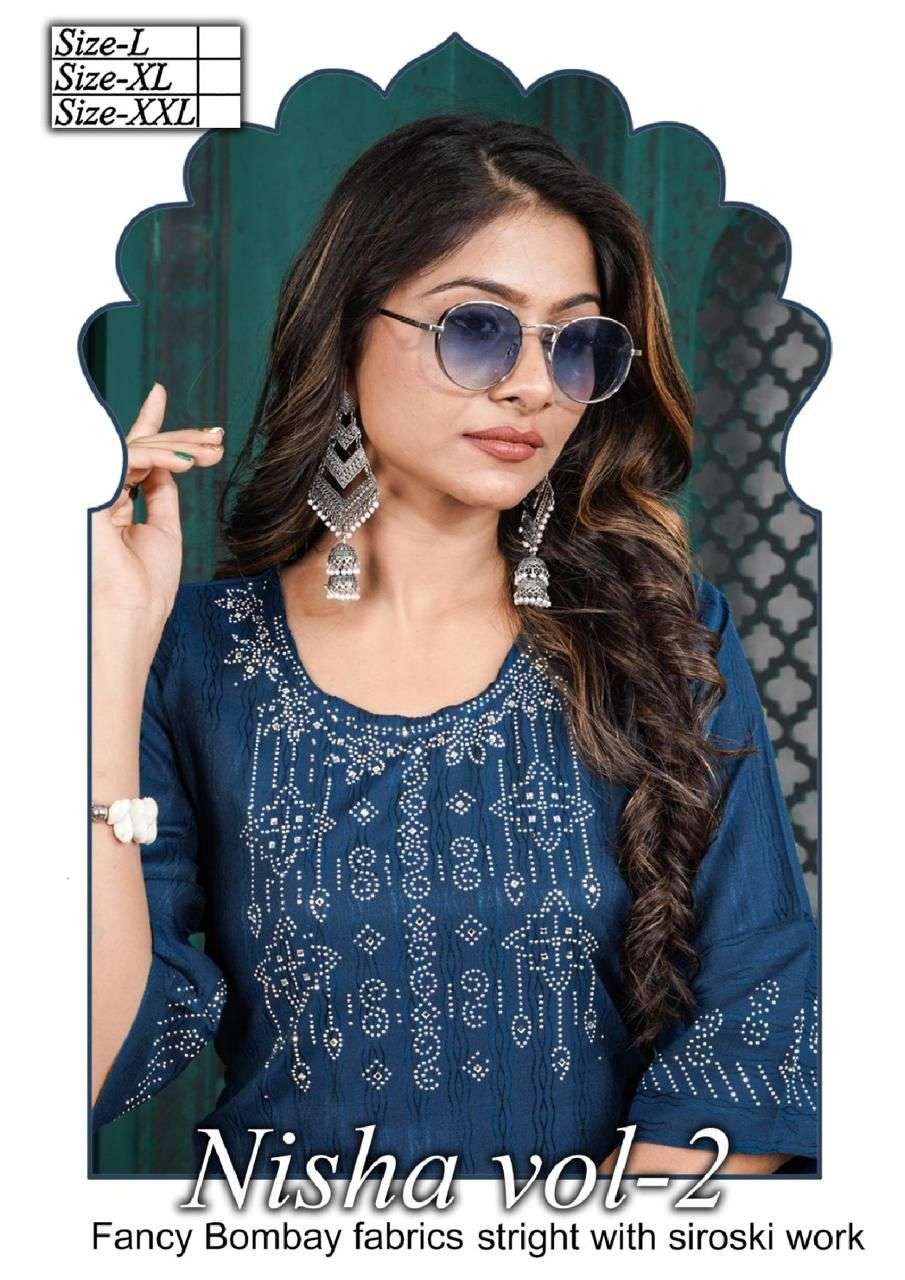 TRENDY NISHA VOL-2 BY ASLIWHOLESALE BOMBAY EMBROIDERY KURTIS