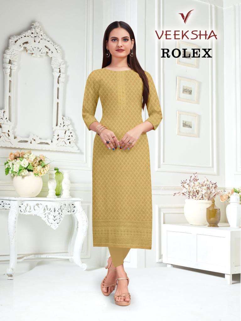 VEEKSHA ROLEX BY ASLIWHOLESALE DESIGNER RAYON KURTIS