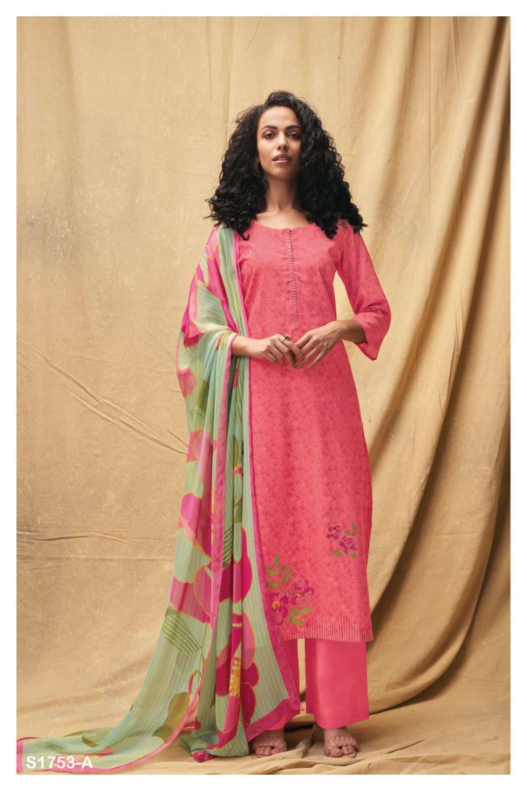 VERONICA BY GANGA FASHIONS 1753-A TO 1753-D SERIES COTTON PRINTED DRESSES