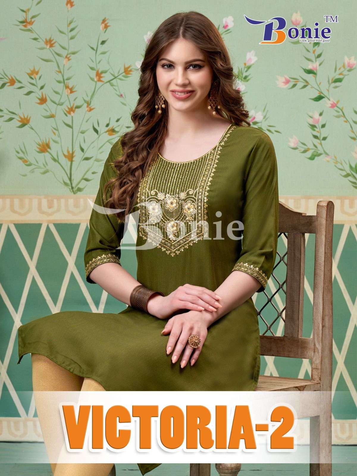 VICTORIA VOL-2 BY BONIE 1001 TO 1006 SERIES SILK PRINTED KURTIS