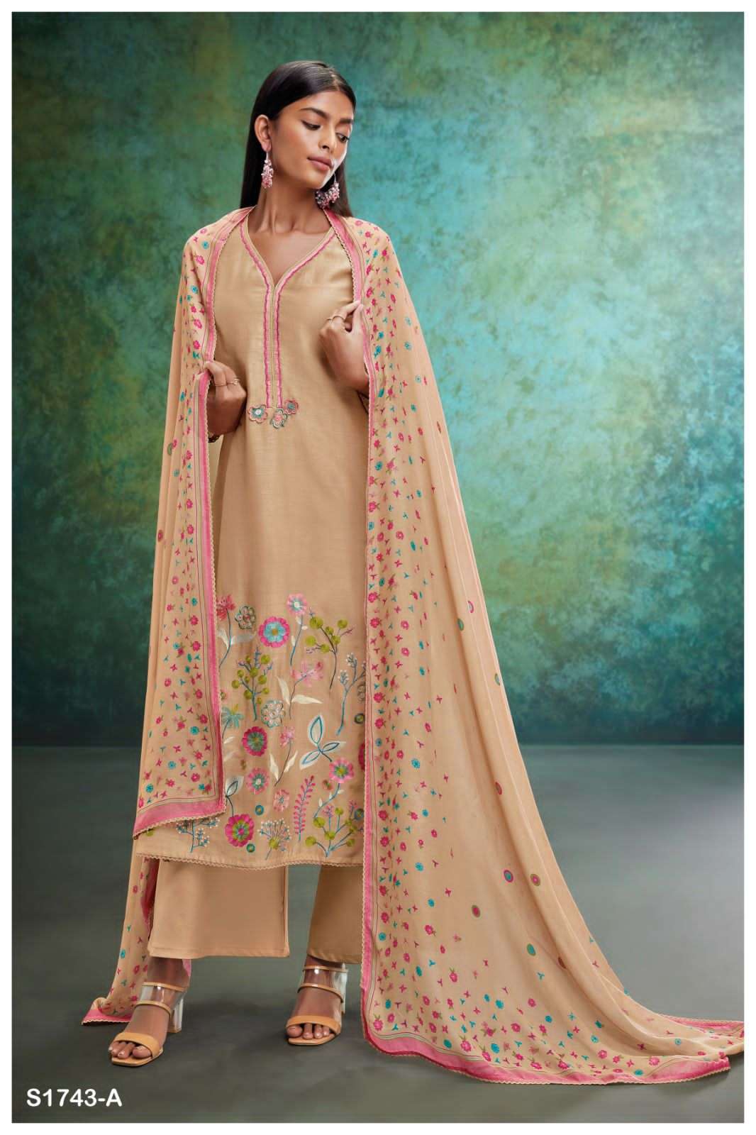 ZELIE BY GANGA FASHIONS 1743-A TO 1743-B SERIES PREMIUM SILK PRINTED DRESSES