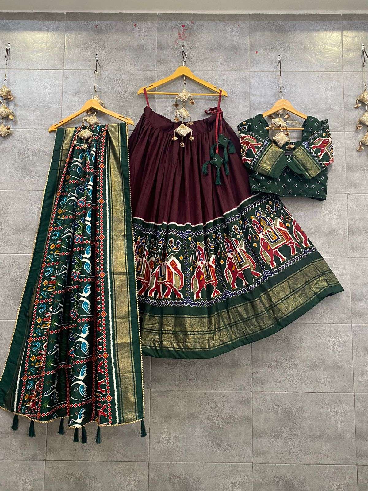 1349 COLOURS BY ASLIWHOLESALE DESIGNER SILK NAVRATRI LEHENGAS