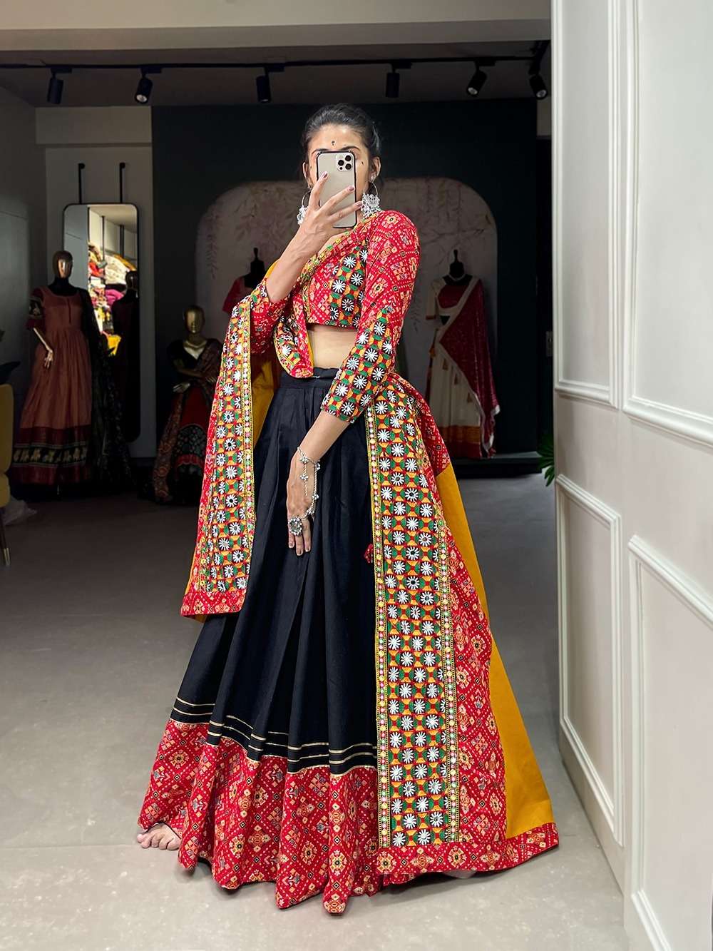 1659 COLOUR BY ASLIWHOLESALE DESIGNER COTTON NAVRATRI LEHENGAS