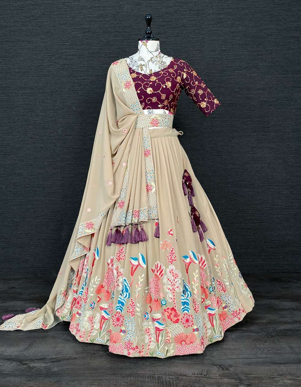 1721 COLOURS BY ASLIWHOLESALE FANCY DESIGNER GEORGETTE LEHENGAS