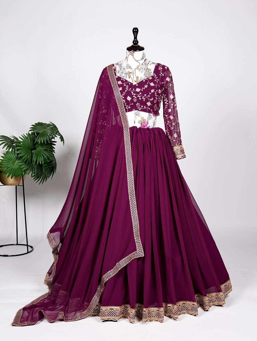 1740 COLOURS BY ASLIWHOLESALE FANCY DESIGNER GEORGETTE LEHENGAS