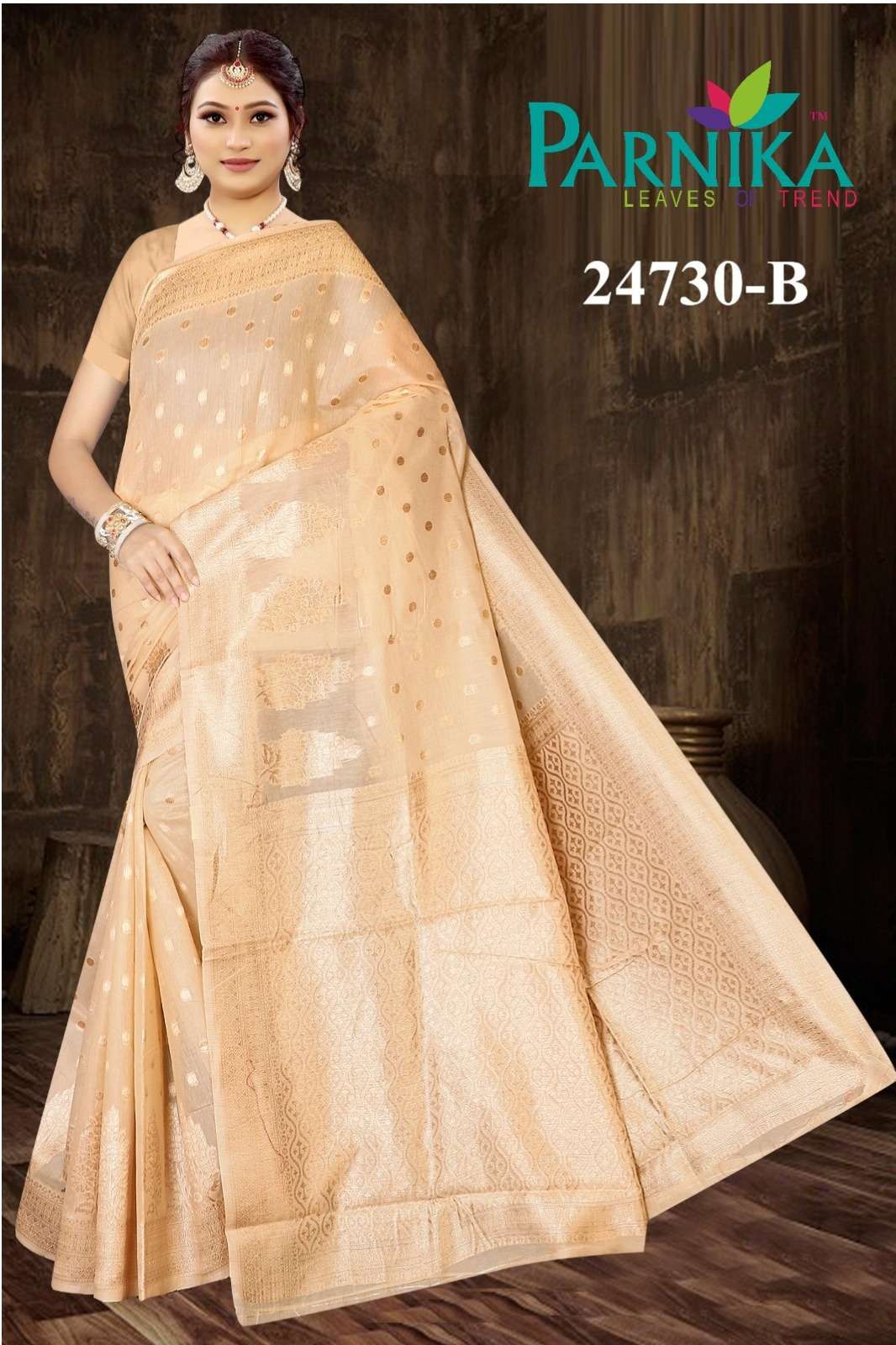 24730 COLOURS BY PARNIKA 24730-A TO 24730-D SERIES COTTON SPUN SAREES