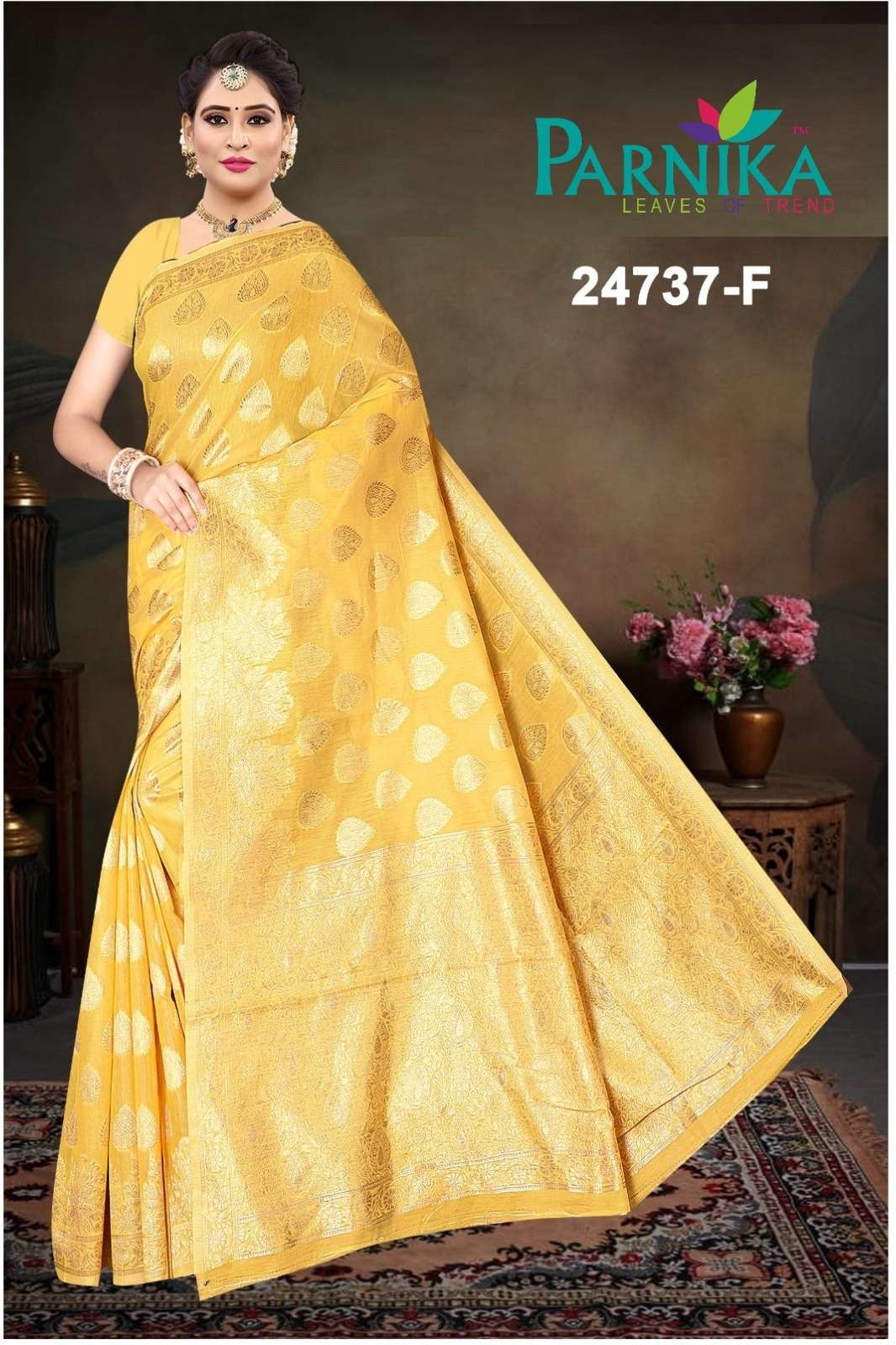 24737 COLOURS BY PARNIKA 24737-A TO 24737-F SERIES COTTON SPUN SAREES