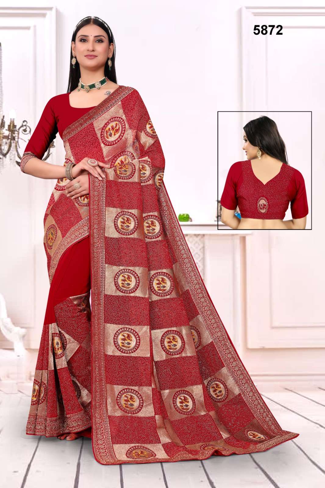 5872 COLOURS BY ASLIWHOLESALE FANCY GEORGETTE WORK SAREE