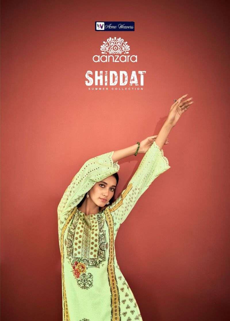 AANZARA SHIDDAT BY ACME WEAVERS 1001 TO 1006 SERIES COTTON PRINT DRESSES