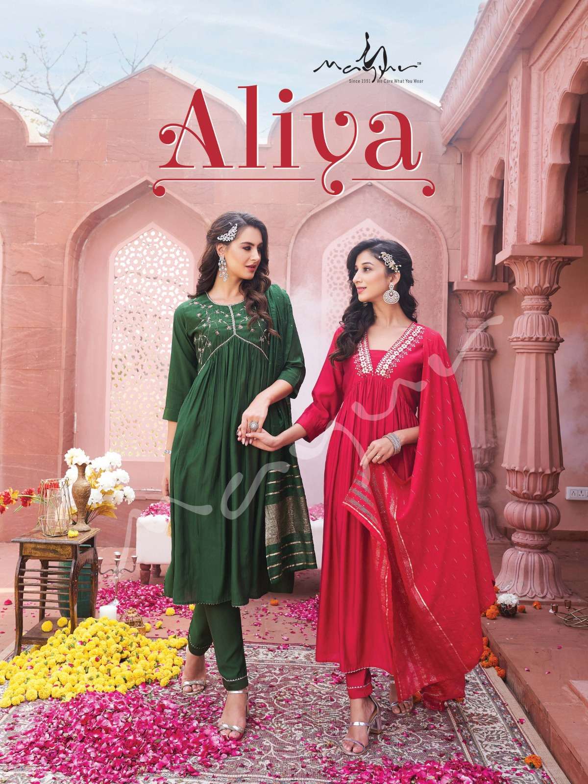 ALIYA BY MAYUR 101 TO 106 SERIES VISCOUSE SILK EMBROIDERY STICHED DRESSES