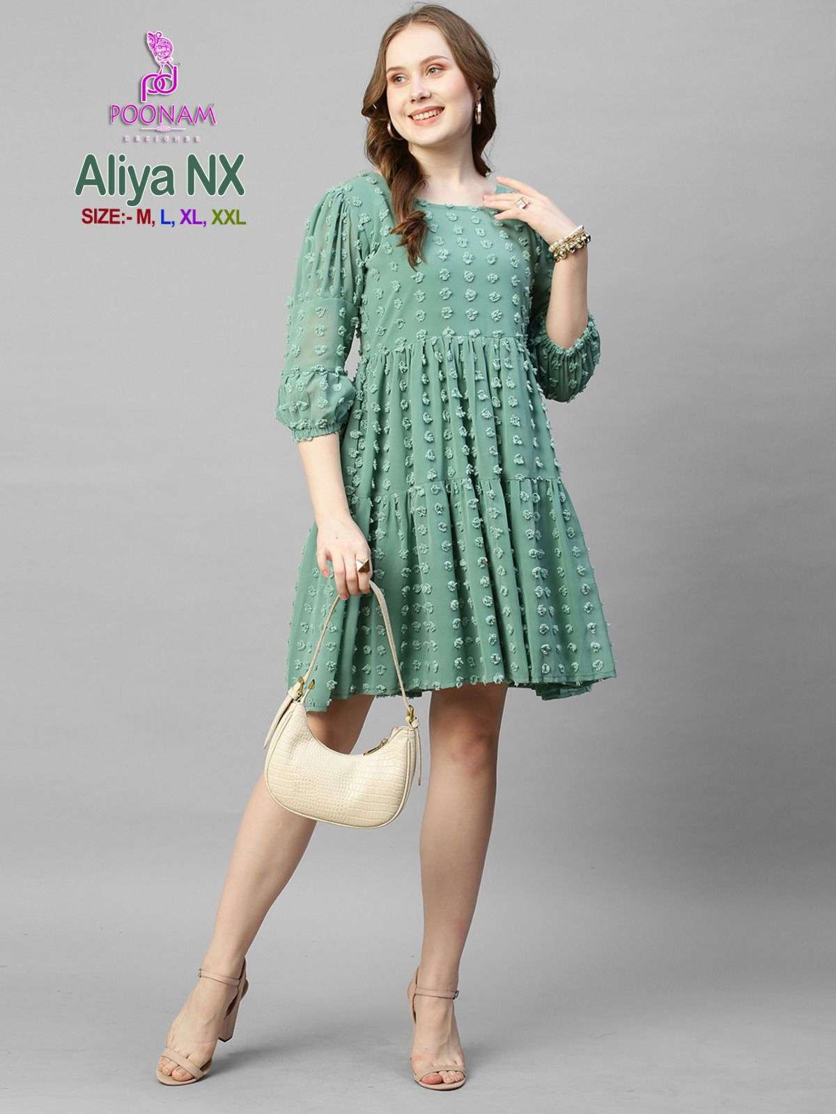 ALIYA NX BY POONAM DESIGNER 1001 TO 1006 SERIES GEORGETTE KURTIS