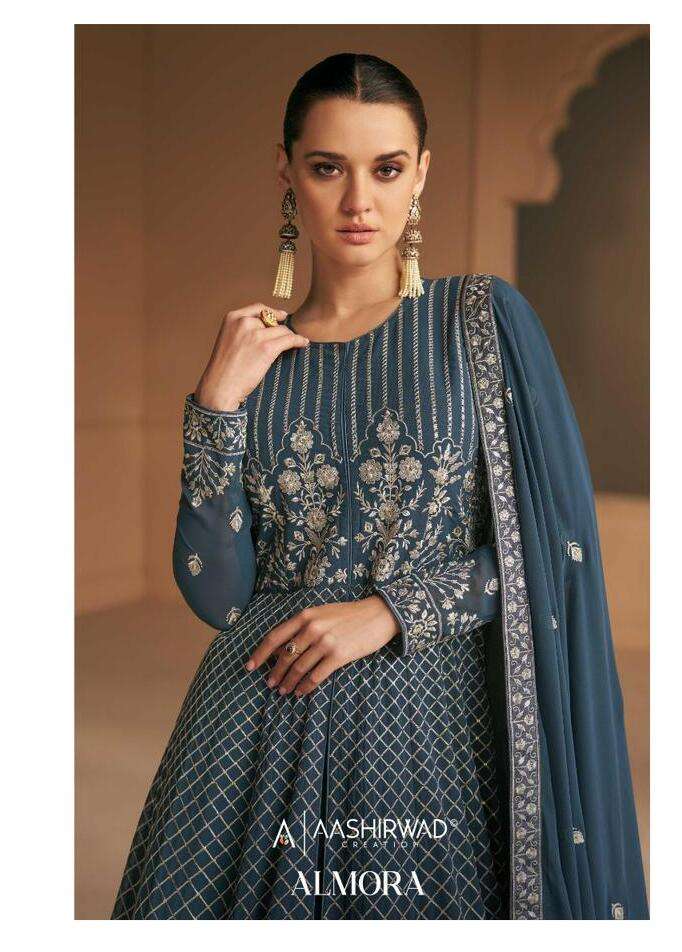 ALMORA BY AASHIRWAD CREATION 9655 TO 9658 SERIES REAL GEORGETTE DRESSES