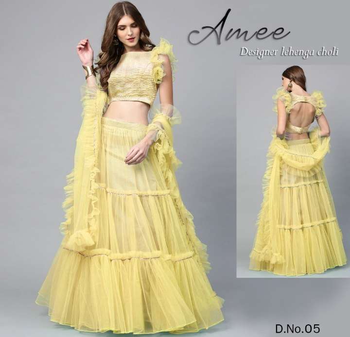 AMEE BY ARYA DRESS MAKER 01 TO 06 SERIES SATIN BANGLORY LEHENGAS