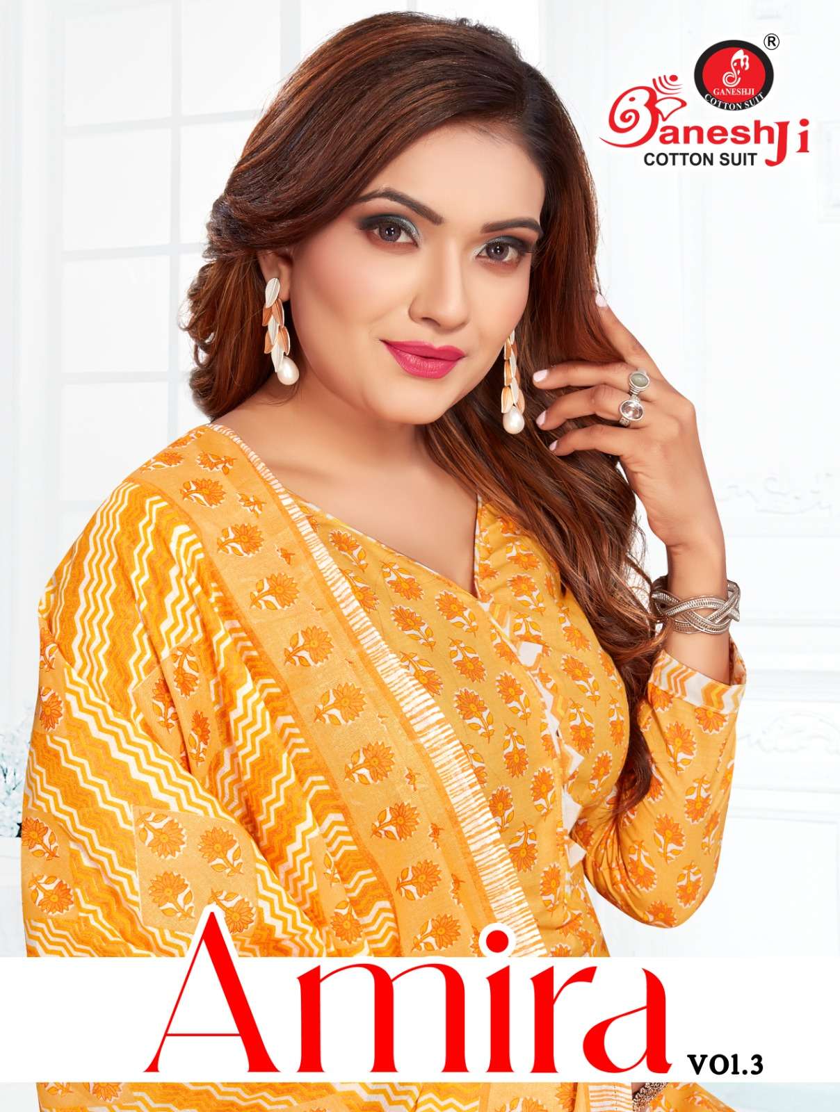 AMIRA VOL-3 BY GANPATI COTTON SUIT 3001 TO 3012 SERIES COTON DRESSES