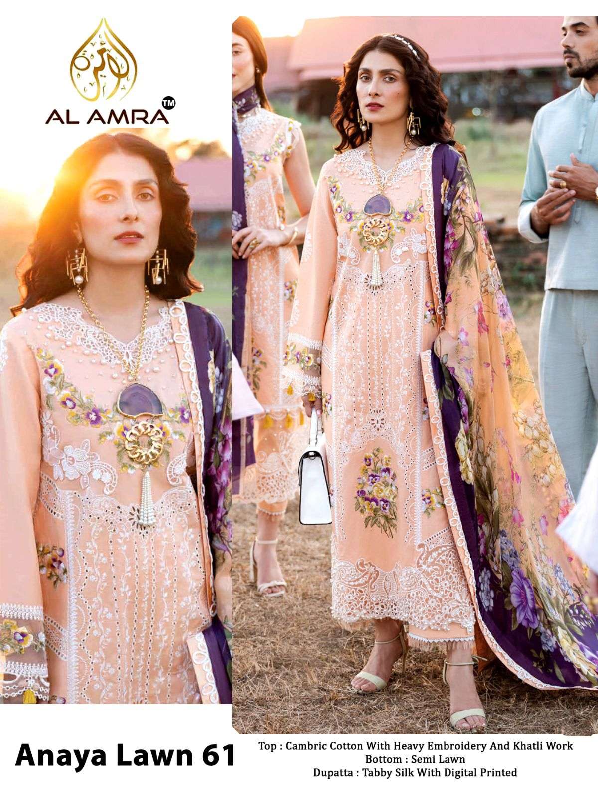 ANAYA LAWN 61 HIT DESIGN BY AL AMRA COTTON EMBROIDERY PAKISTANI DRESS