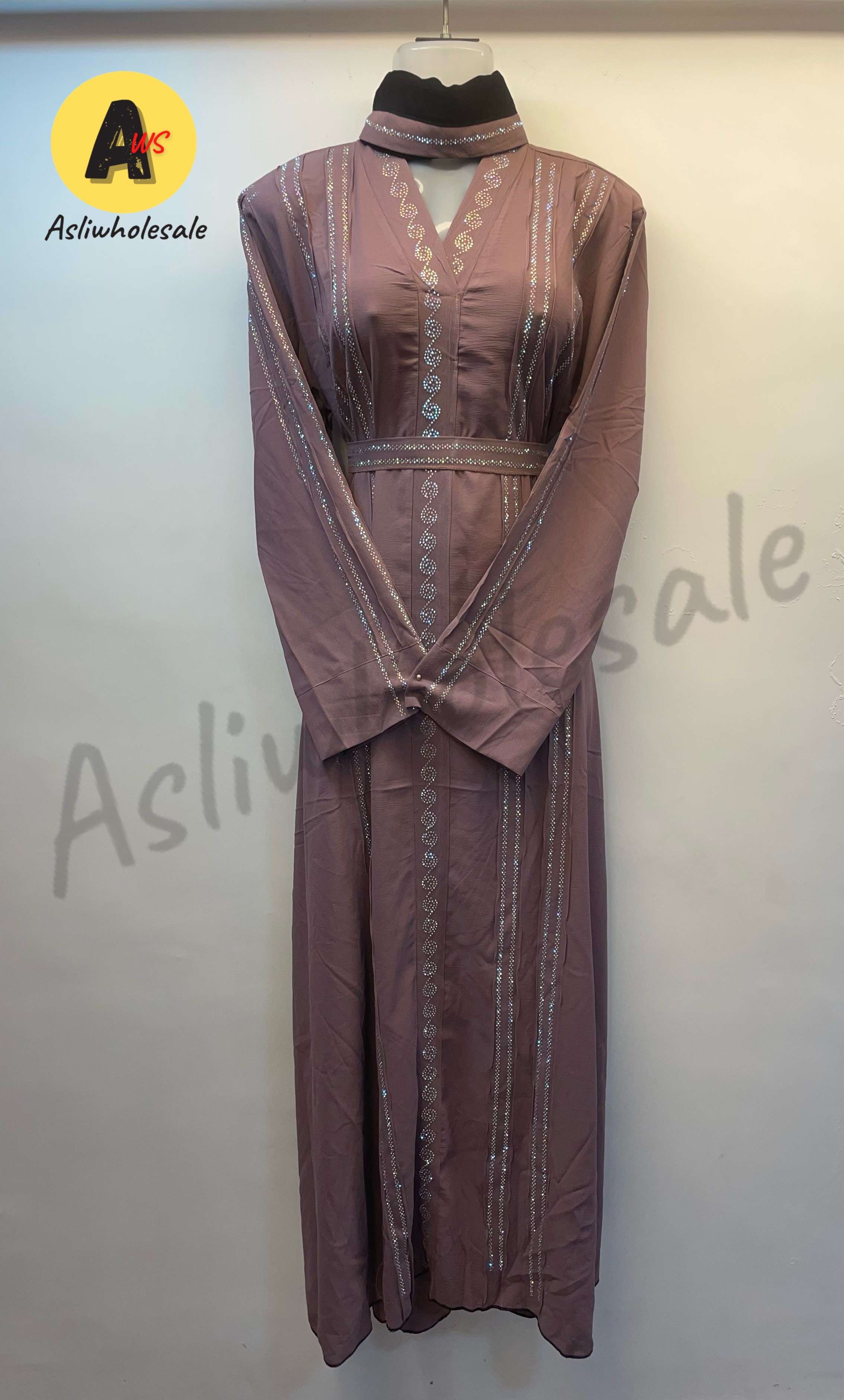 AWS DESIGN-01 BY ASLIWHOLESALE STITCHED EMBROIDERED CY FABRIC BURQA