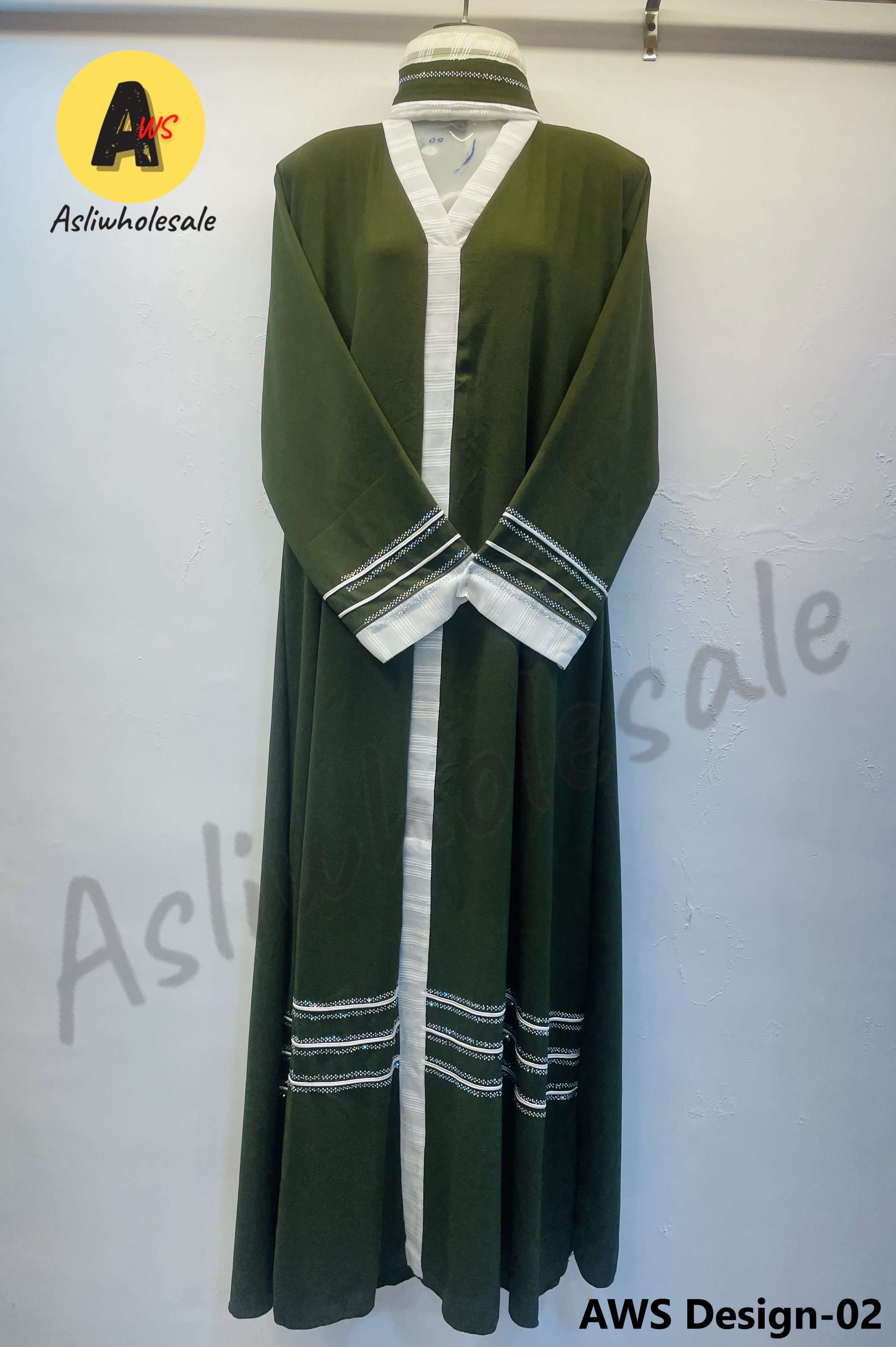 AWS DESIGN-02 BY ASLIWHOLESALE STITCHED EMBROIDERED CY FABRIC BURQA