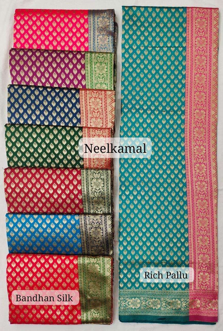 BANDHAN SILK BY NEELKAMAL SAREES INDIAN LATEST DESIGNER SILK WORK SAREES