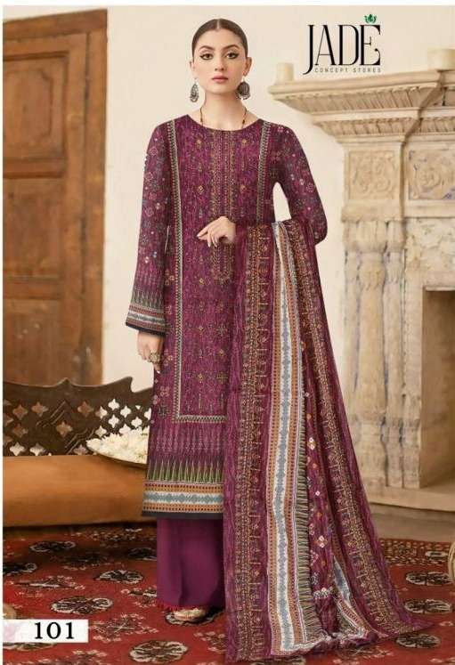 BIN SAEED HEAVY COTTON BY JADE 101 TO 106 SERIES PURE COTTON PRINT PAKISTANI DRESSES