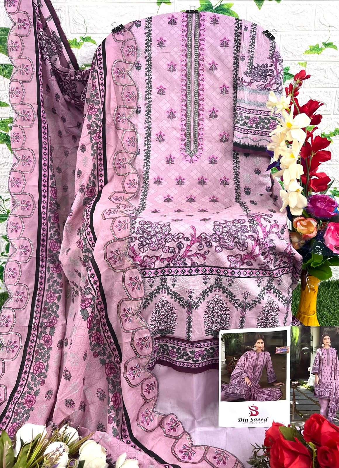 BIN SAEED LAWN COLLECTION VOL-4 HITS  BY DEEPSY SUITS HEAVY COTTON PAKISTANI DRESSES