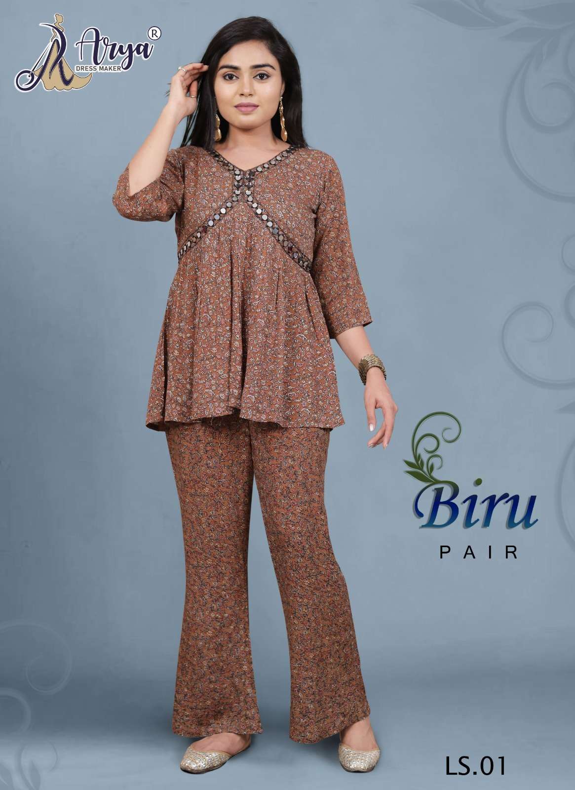 BIRU BY ARYA DRESS MAKER 01 TO 07 SERIES DESIGNER COTTON TOPS WITH PANTS