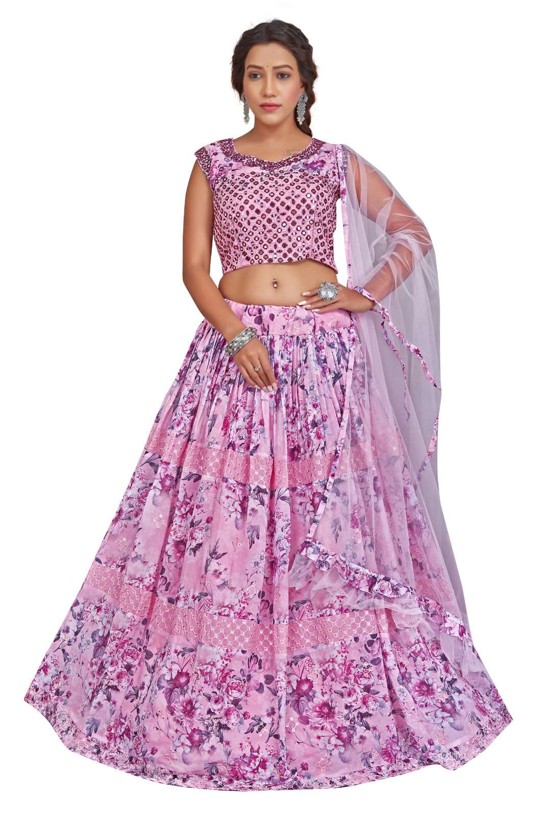 C-1922 COLOURS BY AMOHA TRENDZ HEAVY DESIGNER PURE GEORGETTE LEHENGAS