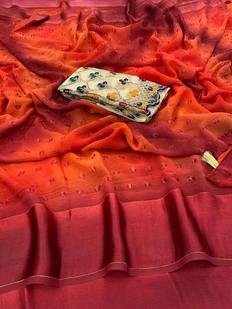 CHARU VOL-67 BY ASLIWHOLESALE DESIGNER FANCY CHIFFON FURR SAREES