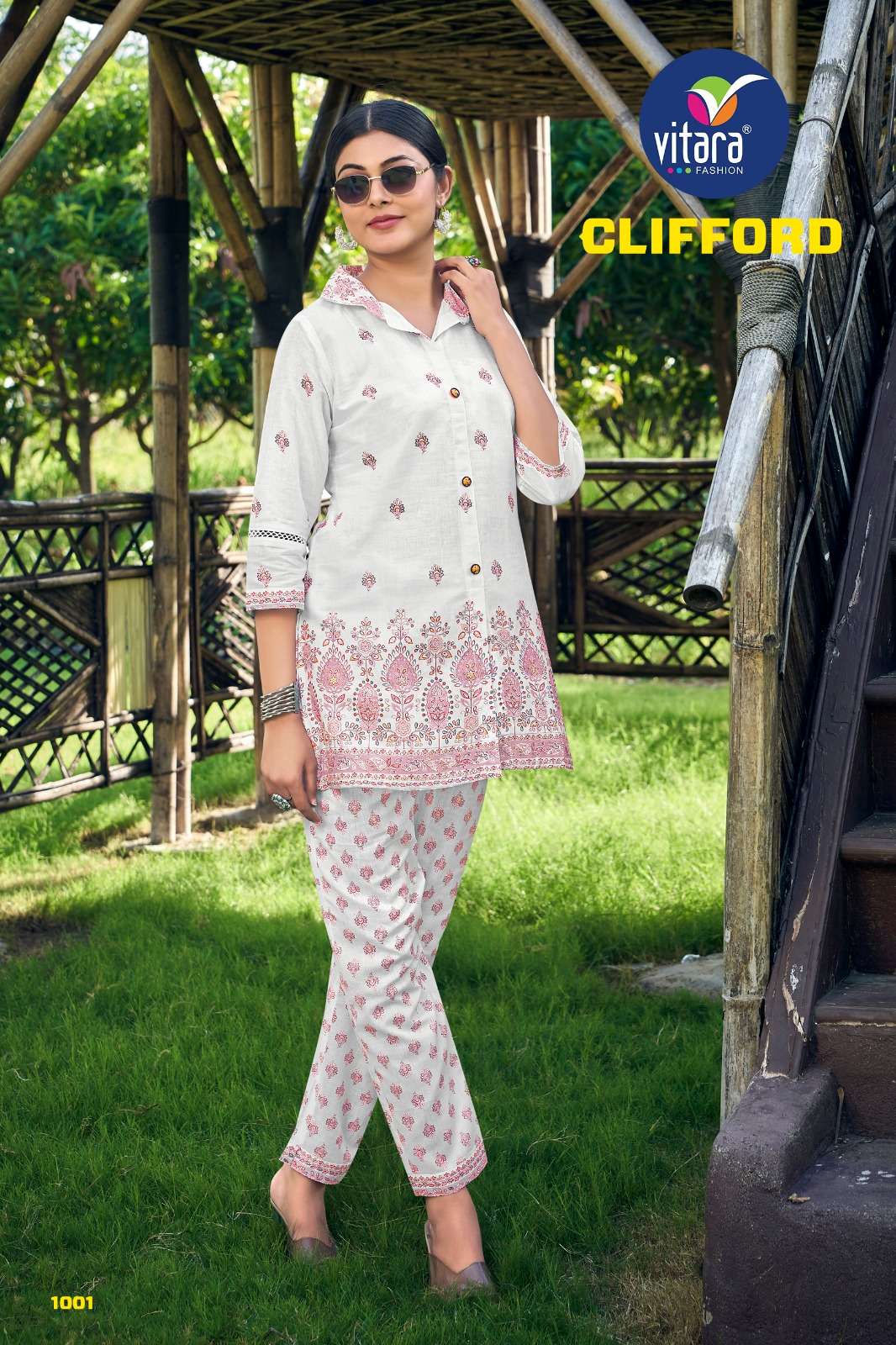 CLIFFORD BY VITARA FASHION 1001 TO 1002 SERIES CAMBRIC COTTON CO-ORD SET