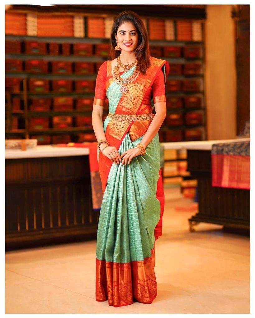 DISHA BY ASLIWHOLESALE DESIGNER FANCY SOFT BANARASI SILK PRINT SAREE