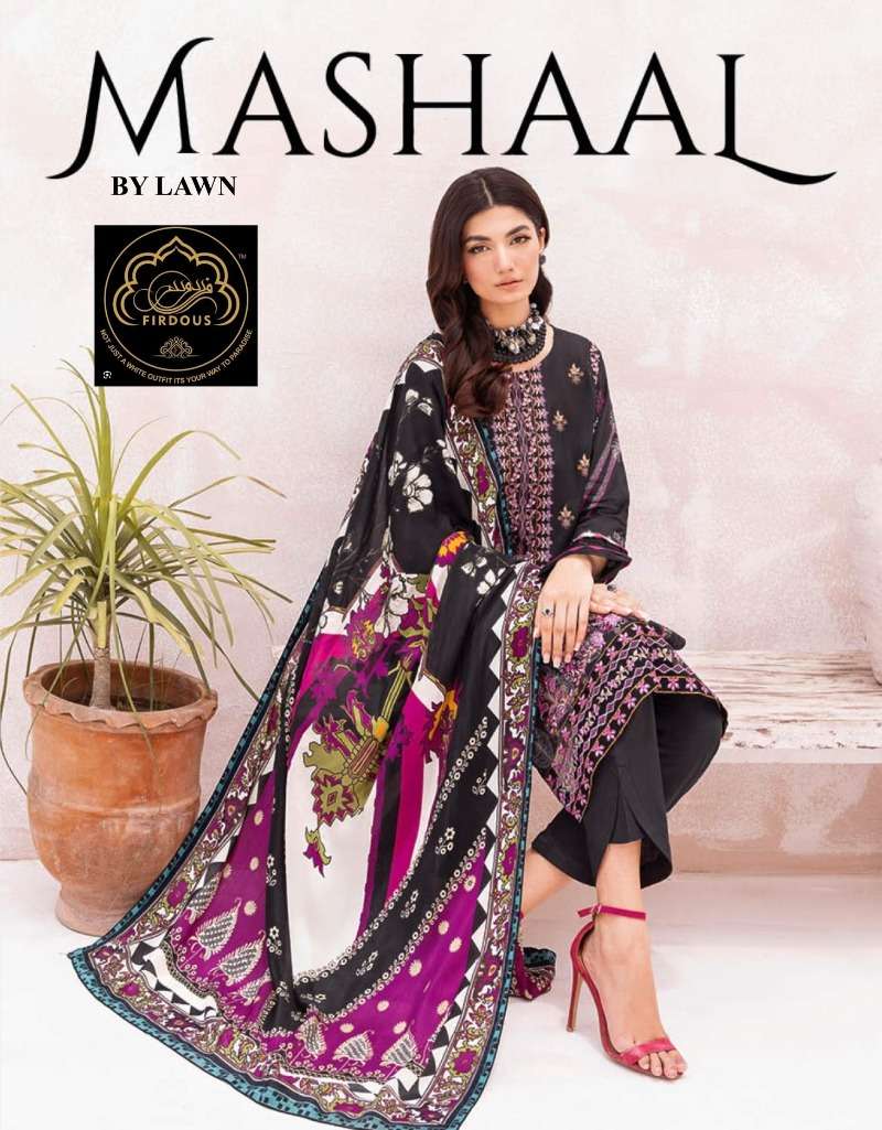 FIRDOUS MASHAAL BY ASLIWHOLESALE DESIGNER COTTON WORK PAKISTANI DRESS