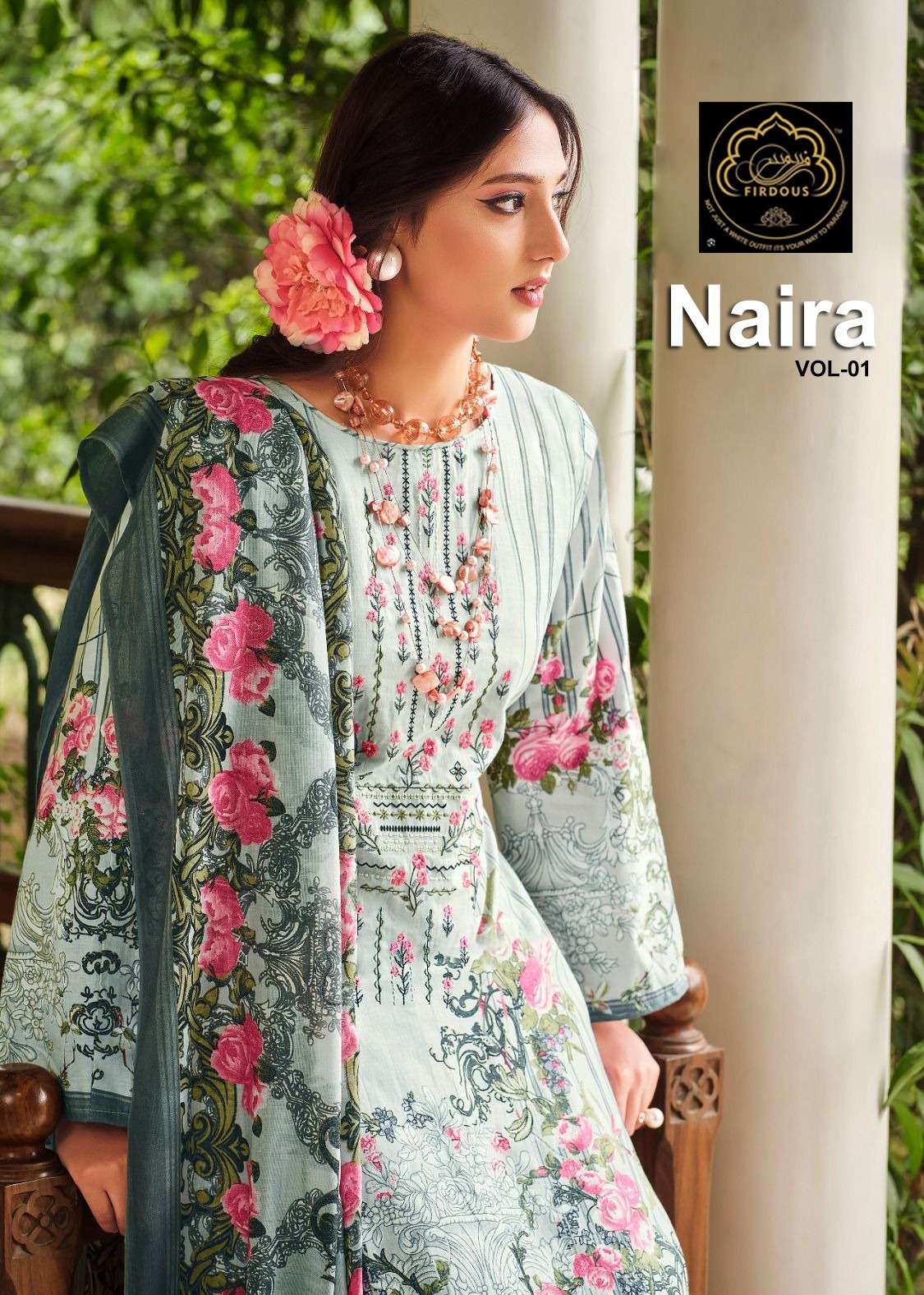 FIRDOUS NAIRA VOL-1 BY ASLIWHOLESALE 1001 TO 1010 SERIES COTTON EMBROIDERY DRESSES