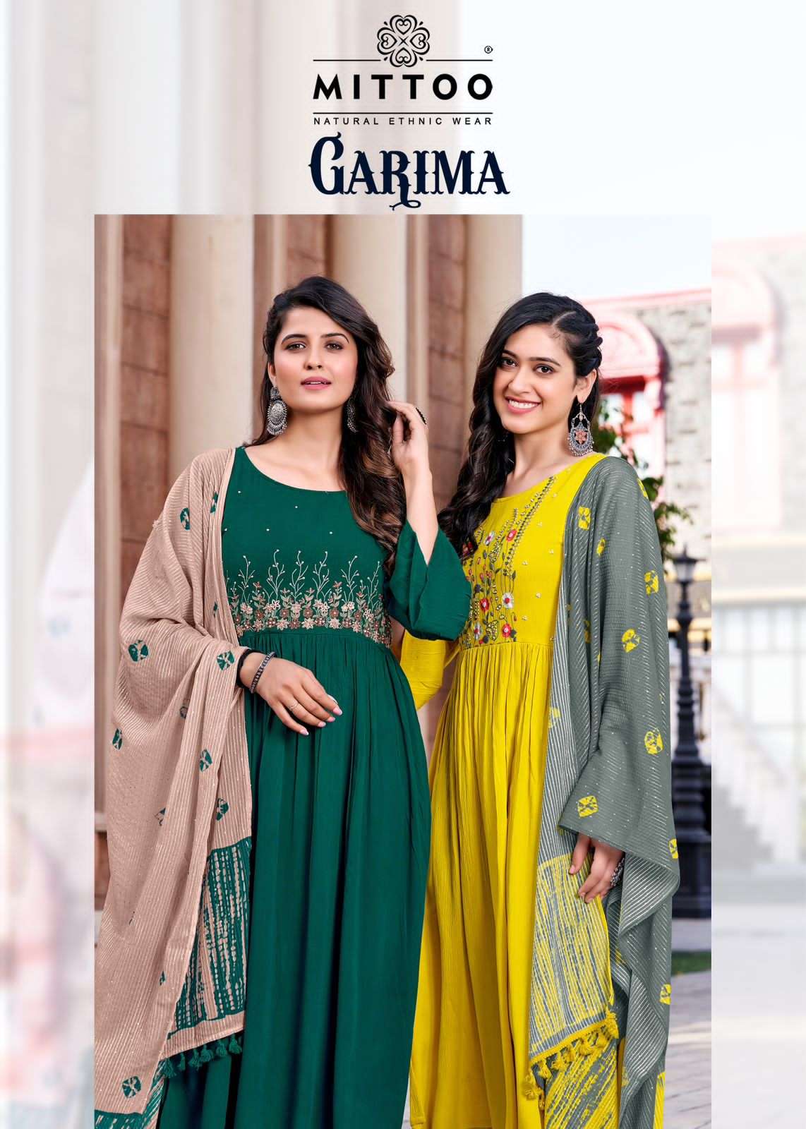 GARIMA BY MITTOO 3001 TO 3006 SERIES HEAVY RAYON WORK KURTIS