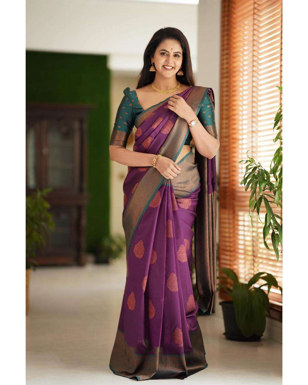 GAYATRI BY ASLIWHOLESALE FANCY SOFT LITCHI SILK DESIGNER SAREE