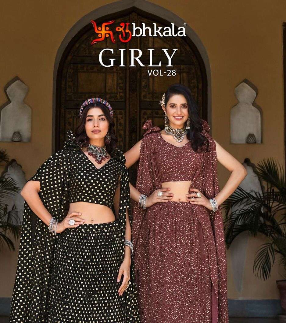 GIRLY VOL-28 BY SHUBHKALA 2321 TO 2326 SERIES GEORGETTE LEHENGAS