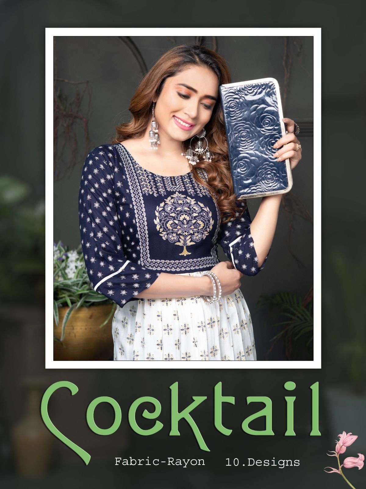 GOLDEN COCKTAIL BY ASLIWHOLESALE 1001 TO 1010 SERIES RAYON PRINTED KURTIS