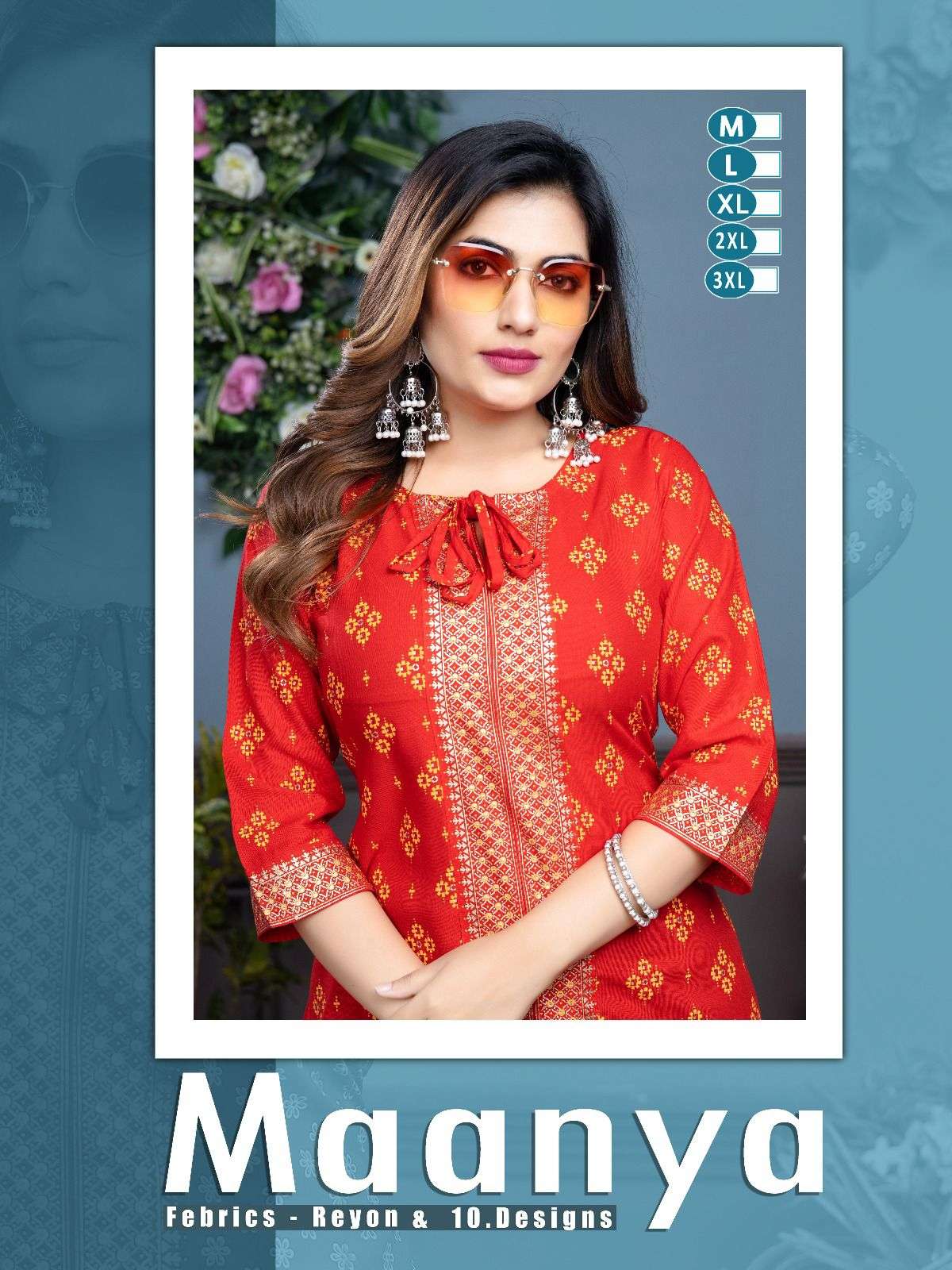 GOLDEN MAANYA BY ASLIWHOLESALE 1001 TO 1010 SERIES RAYON PRINT KURTIS