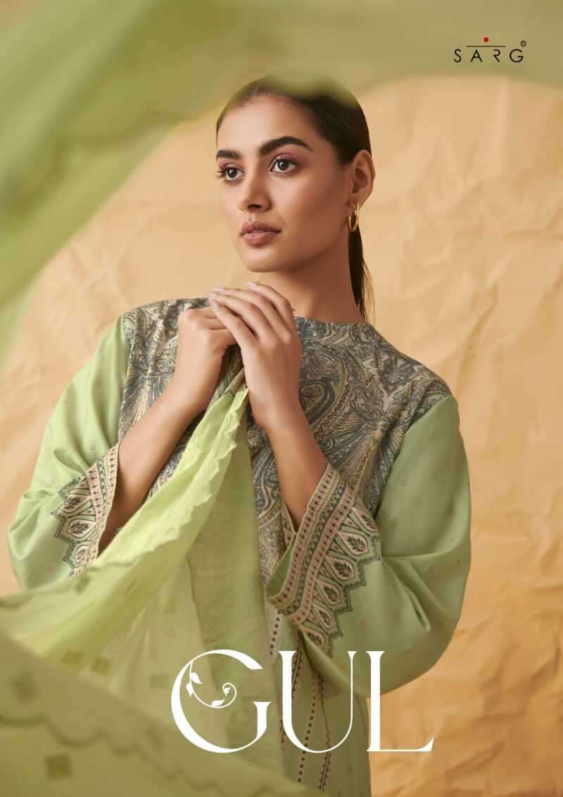 GUL BY SARG DESIGNER COTTON SILK DIGITAL PRINT WITH HANDWORK DRESSES