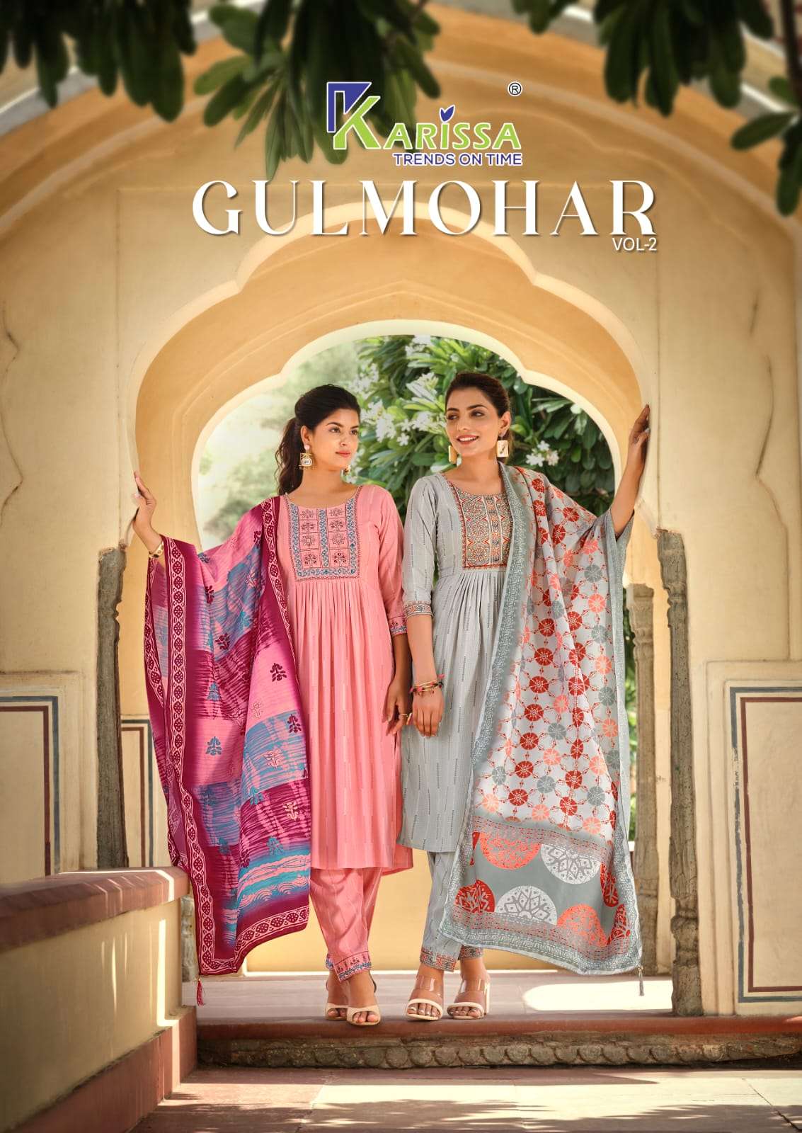 GULMOHAR VOL-2 BY KARISSA 1001 TO 1006 SERIES LIVA RAYON WORK DRESSES