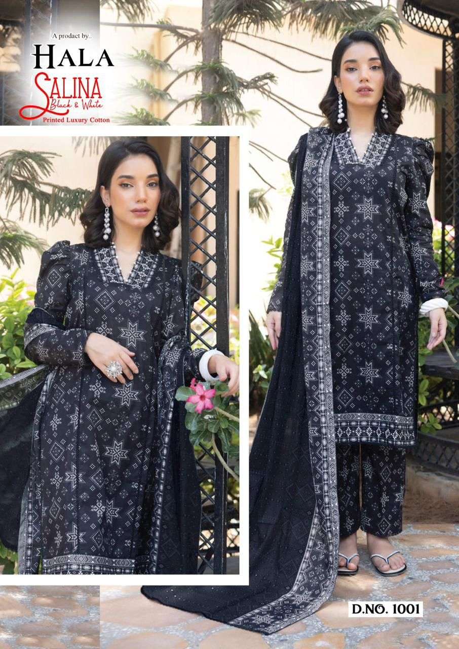 HALA SALINA BY ASLIWHOLESALE 1001 TO 1006 SERIES COTTON PRINTED DRESSES