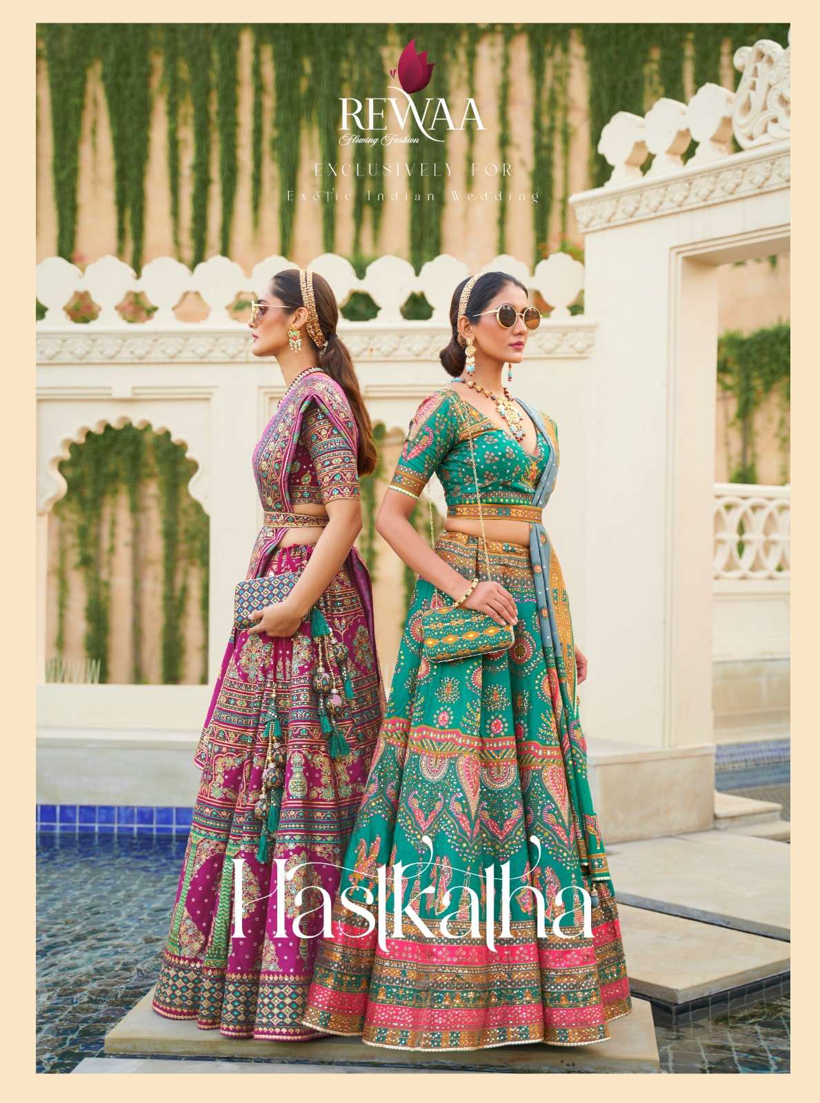 HASTKATHA BY REWAA 09 TO 17 SERIES DESIGNER RAJWADI SILK WORK LEHENGAS 