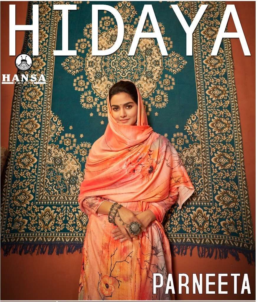 HIDAYA PARNEETA BY HANSA PRINTS 4001 TO 4006 SEIRES PASHMINA WORK DRESSES