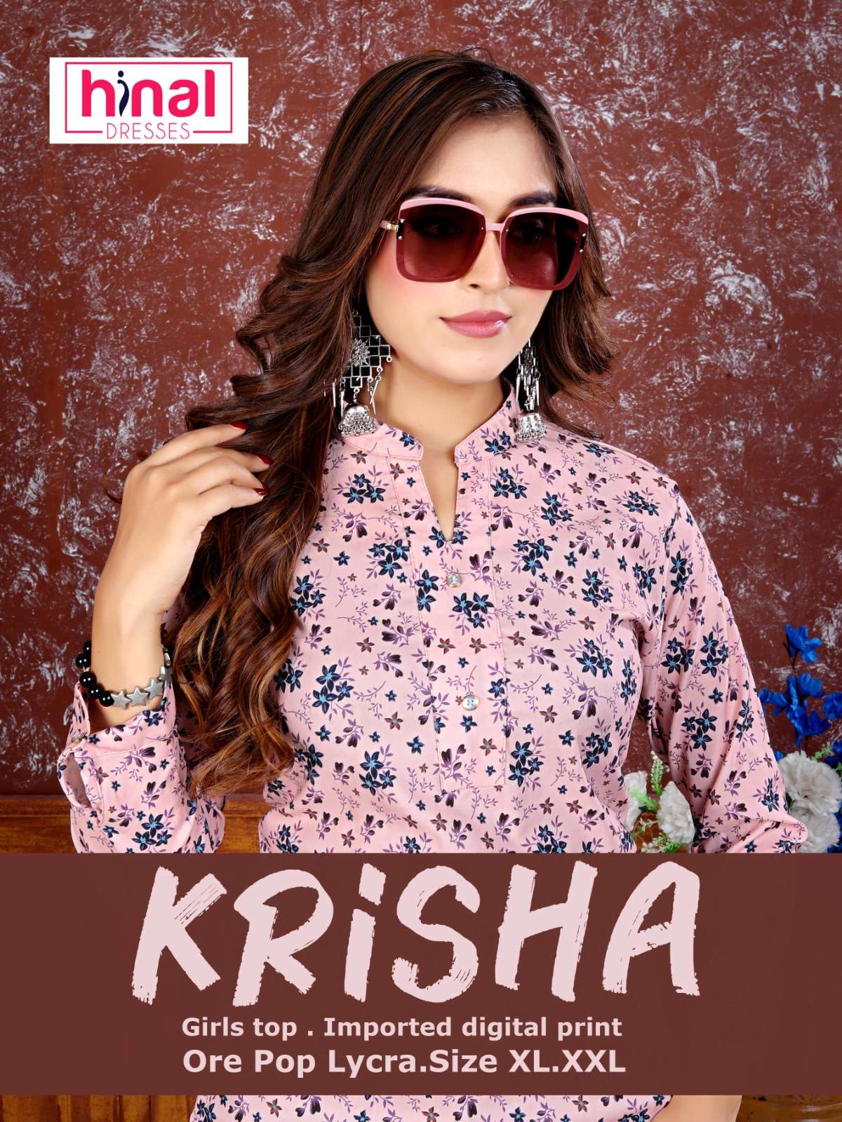 HINAL KRISHA BY ASLIWHOLESALE DESIGNER FACNY IMPORTED DIGITAL PRINT TOP