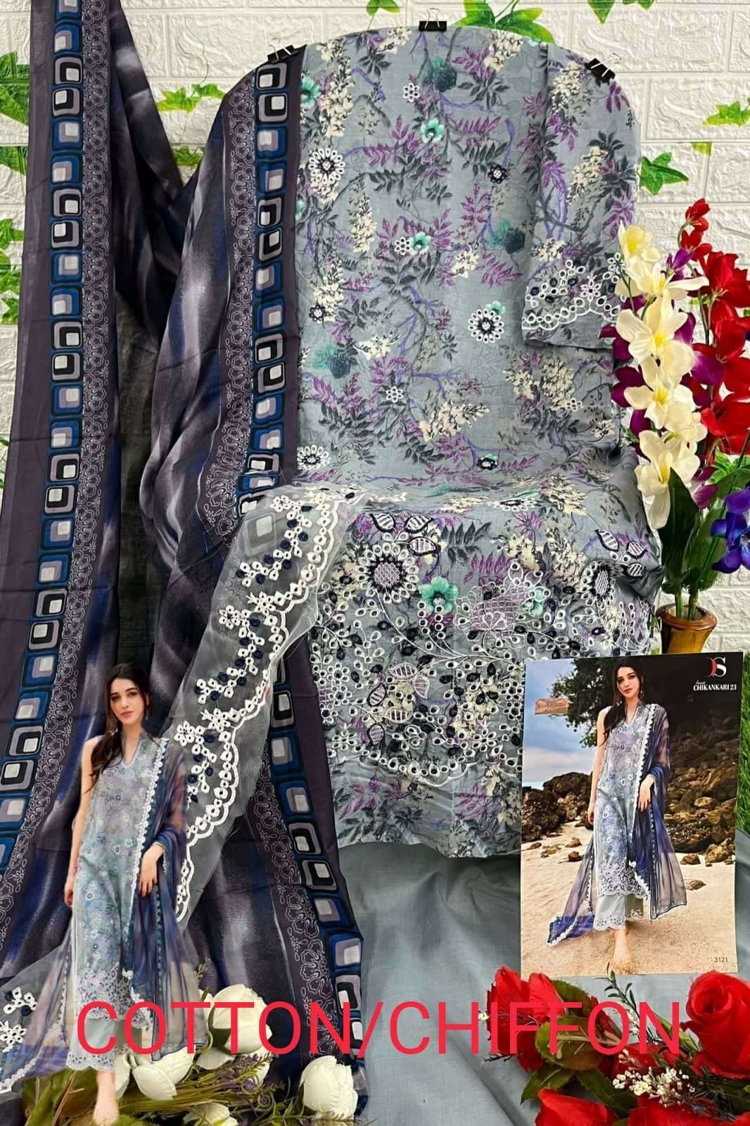 IMAGE CHIKANKARI 23 NX VOL-2 BY DEEPSY SUITS COTTON PAKISTANI DRESSES