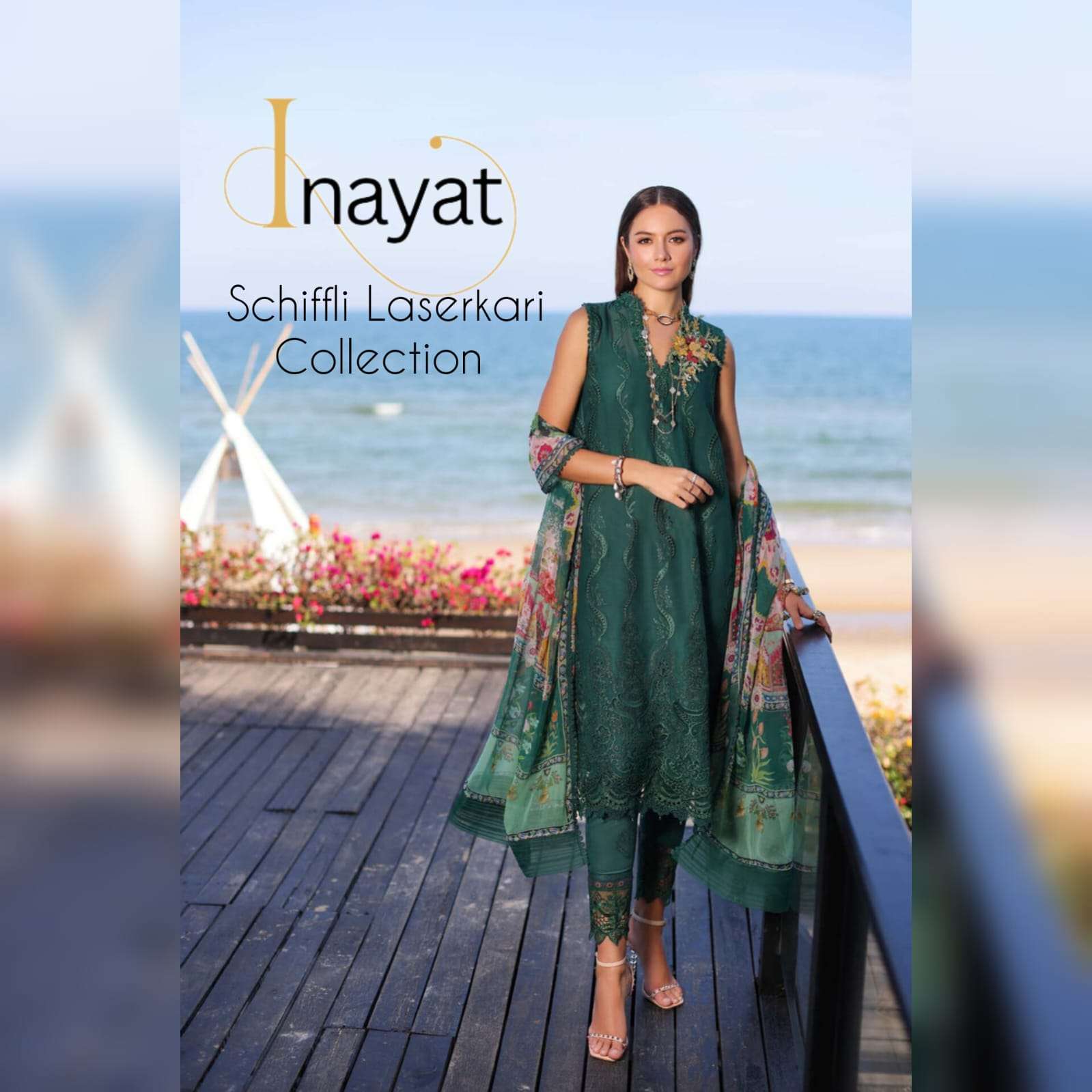 INAYAT BY ASLIWHOLESALE DESIGNER CAMBRIC COTTON EMBROIDERY DRESSES