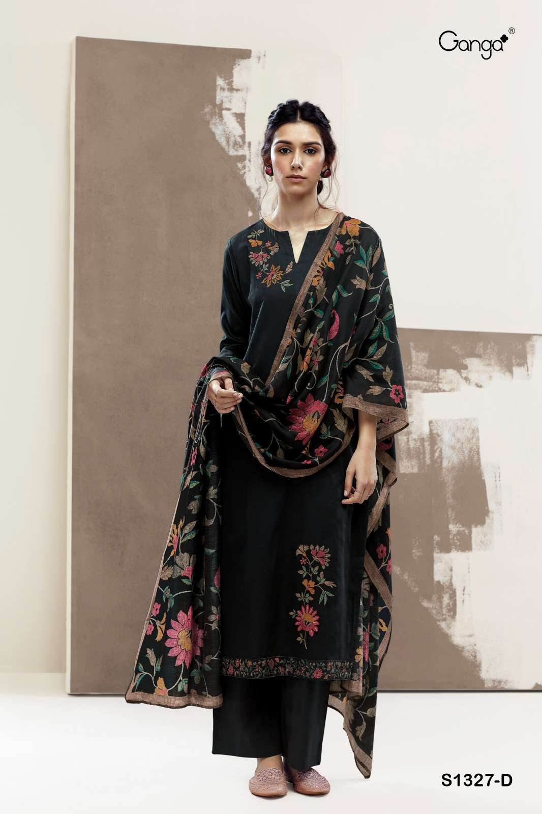 ISHANA 1327 BY GANGA FASHIONS PREMIUM COTTON PRINTED WORK DRESSES