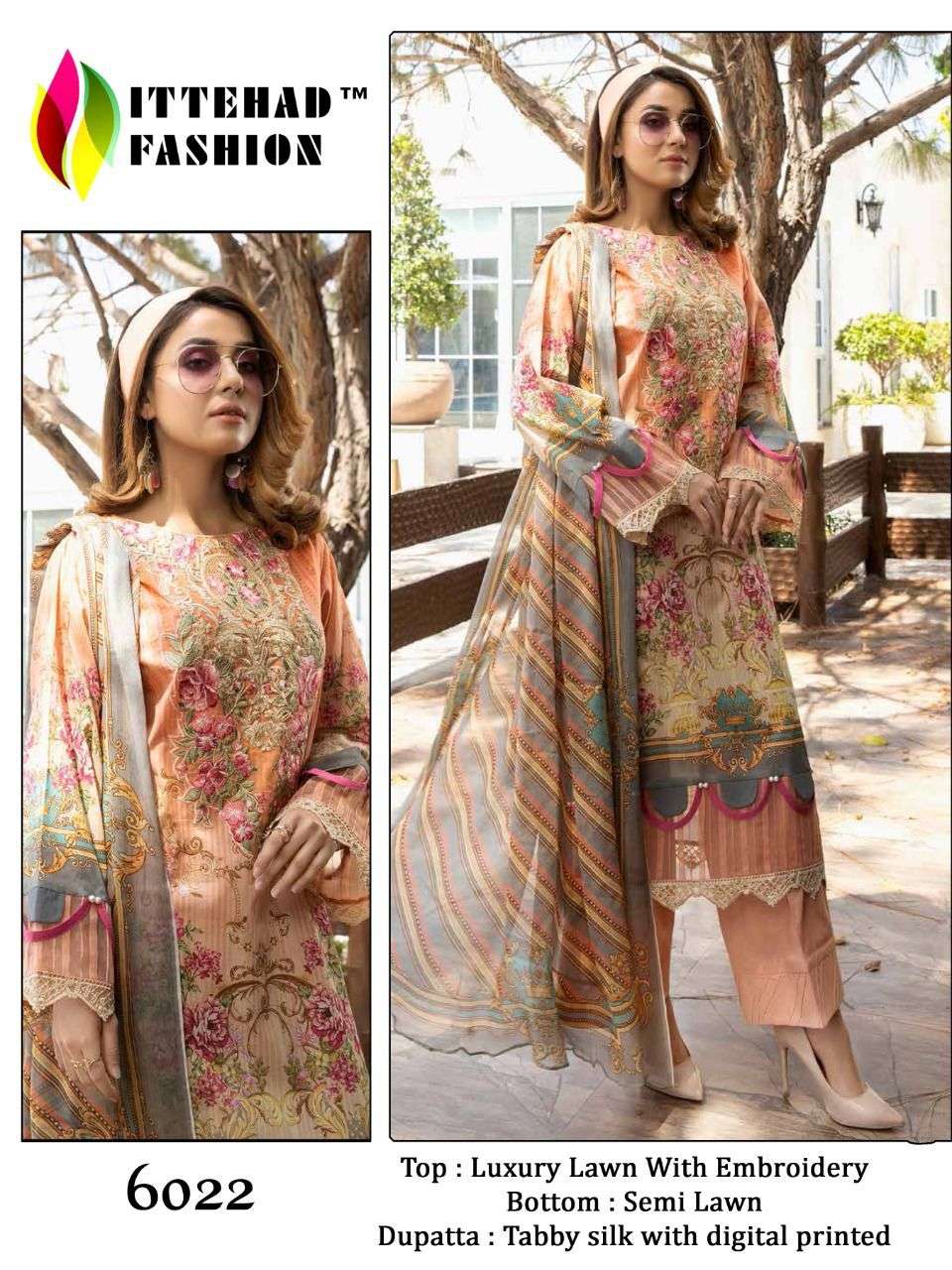 ITTEHAD 6022 HIT DESIGN BY ITTEHAD FASHION PRINT LAWN COTTON PAKISTANI DRESS