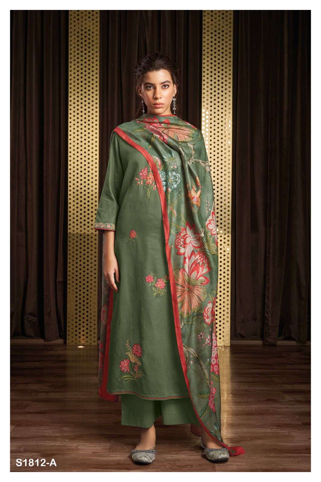 JEWEL 1812 BY GANGA FASHIONS PREMIUM COTTON SILK PRINTED WORK DRESSES